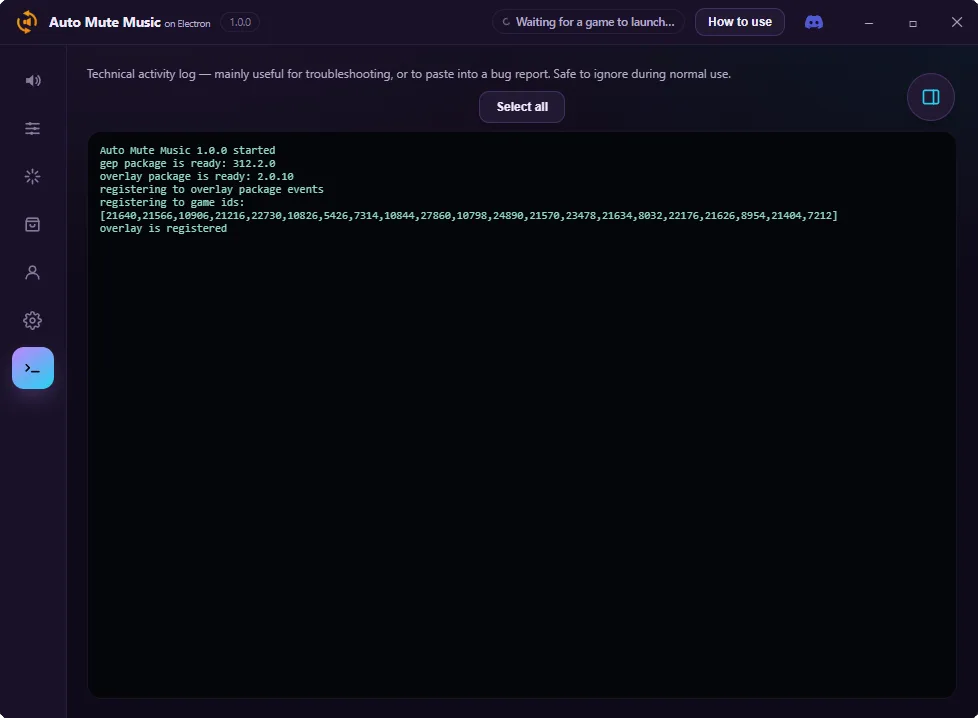 Electron 앱의 Log 화면